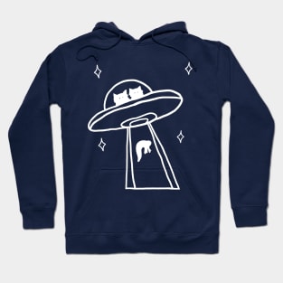 cat alien abduction line art Hoodie